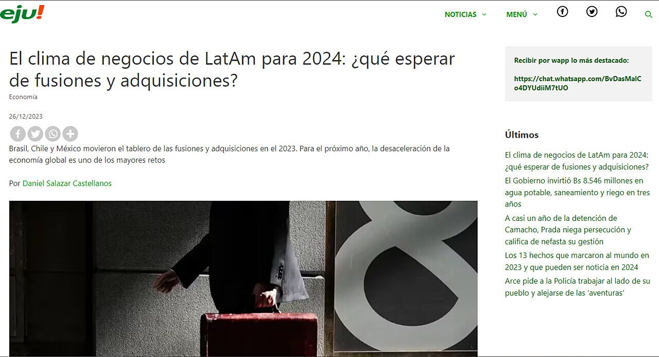 El clima de negocios de LatAm para 2024: qu esperar de fusiones y adquisiciones?